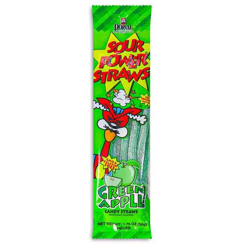 Sour Power Straws - Green Apple (50g)