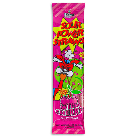 Sour Power Straws - Wild Cherry (50g)